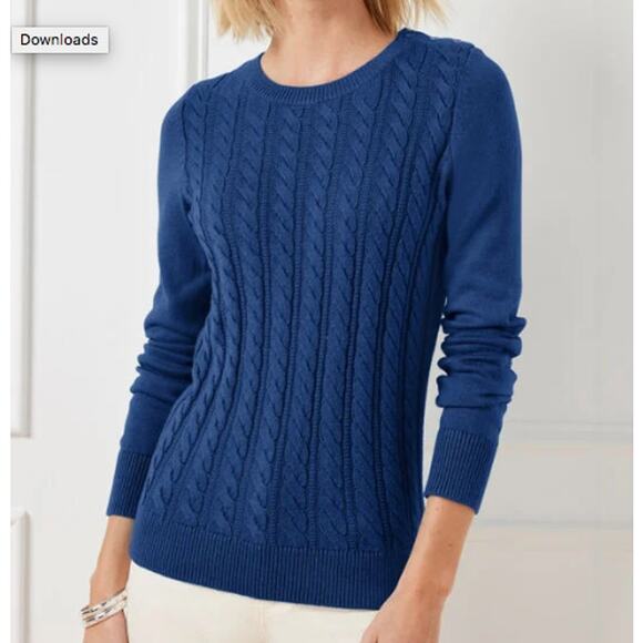 Talbots Soft Cable Knit Fitted Blue and Green Sweaters Bundle Size S - Picture 1 of 12